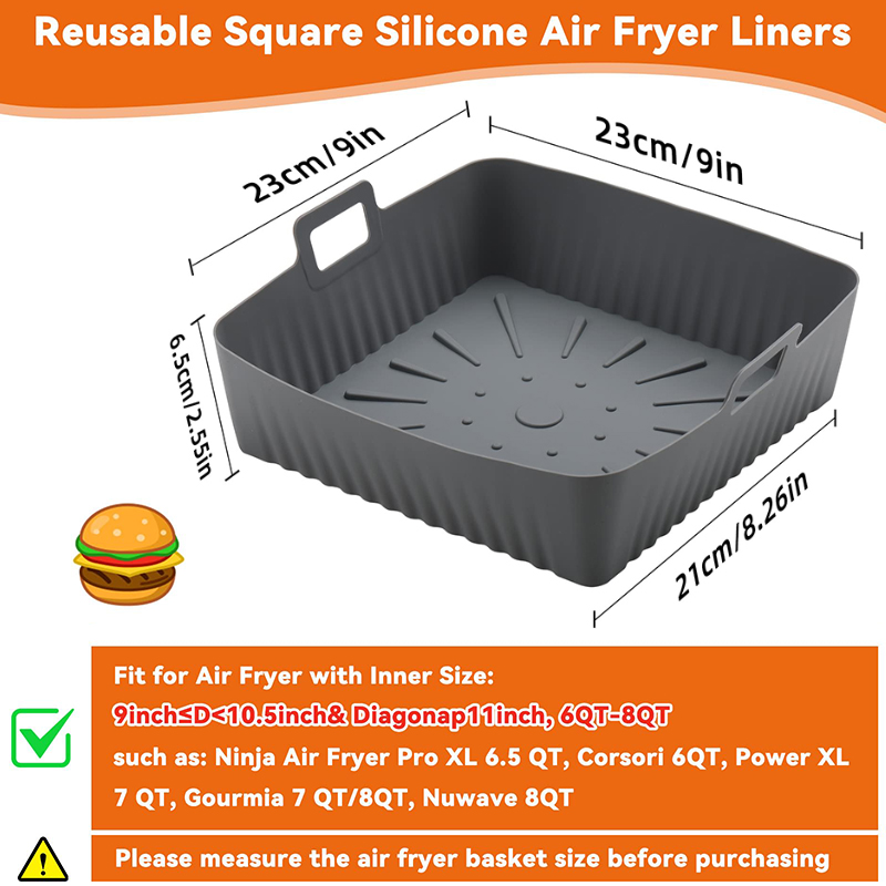 Square Large Silicone Air Frye - Air Fryer Silicone Pot Liner review and price