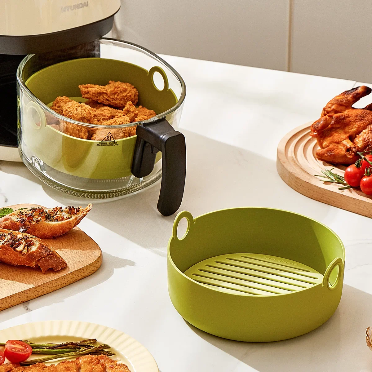 Round Air Fryer Liners Square  - Air Fryer Silicone Pot Liner review and price
